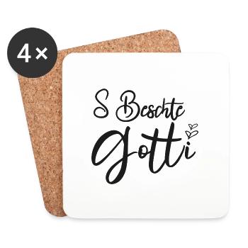 S beschte Gotti Schweiz Patentante Patin - Untersetzer (4er-Set) - Weiß - Vorne