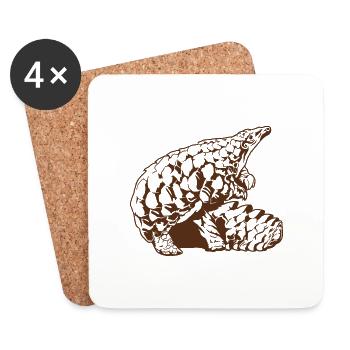 Cool Pangolin Sketch Graphic Wildlife Creature - Dessous de verre (lot de 4) - blanc - Devant