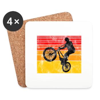 BMX Rad Fahrrad Retro Geschenk Bicycle Motocross - Untersetzer (4er-Set) - Weiß - Vorne