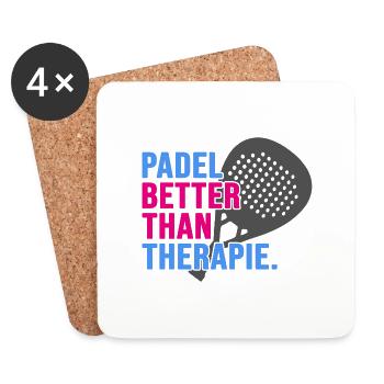 Padel padel tennis padel thérapie padel tennis sport - Dessous de verre (lot de 4) - blanc - Devant