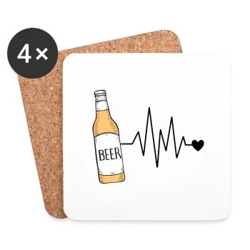 Bier - Untersetzer (4er-Set) - Weiß - Vorne