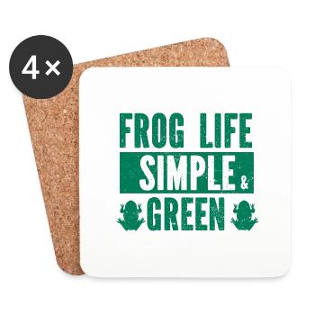 Frog - Amphibian Animal - Coasters (set of 4) - white - Front