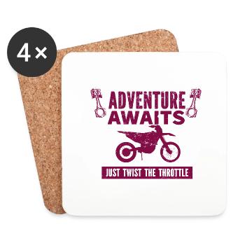Motorcycle Motocross Bike Racing Motorsport - Coasters (set of 4) - white - Front