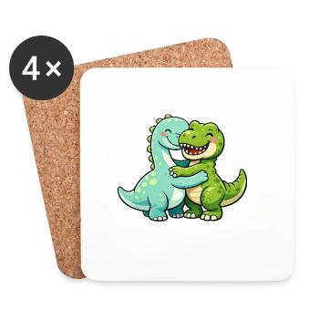 Cuddly dinosaurs - Coasters (set of 4) - white - Front