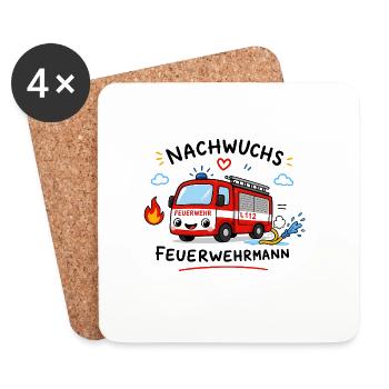 Nachwuchs Feuerwehrmann Cartoon - Untersetzer (4er-Set) - Weiß - Vorne