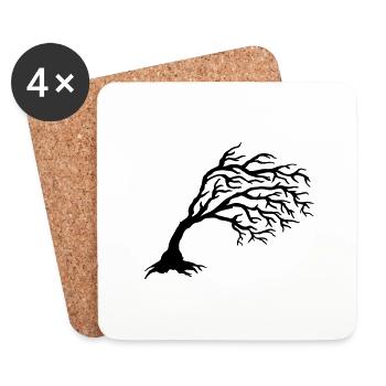 Arbre - Dessous de verre (lot de 4) - blanc - Devant