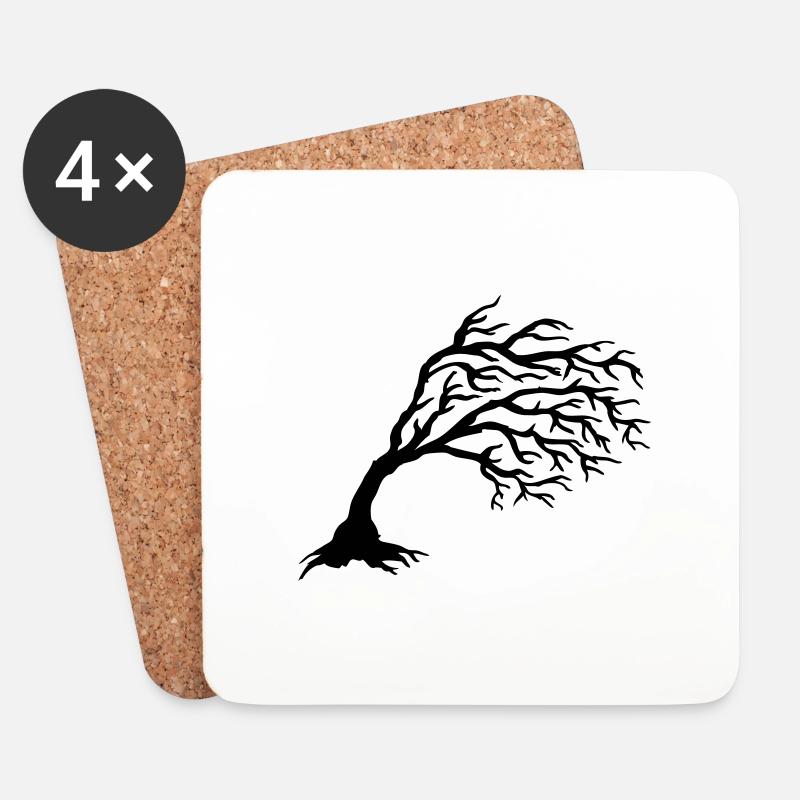 Tree - Untersetzer (4er-Set) - Weiß