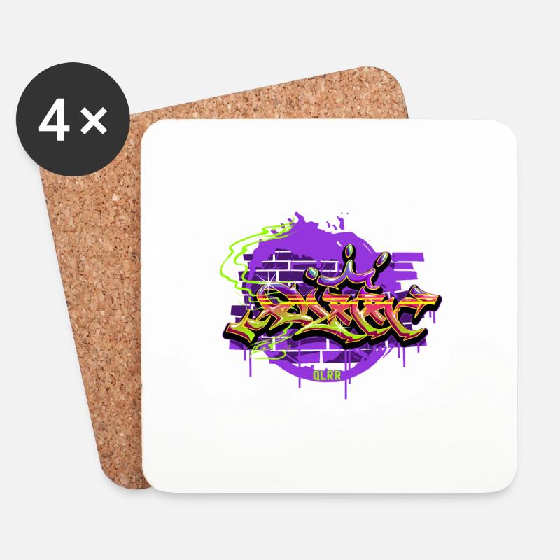 Graffiti - Untersetzer (4er-Set) - Weiß