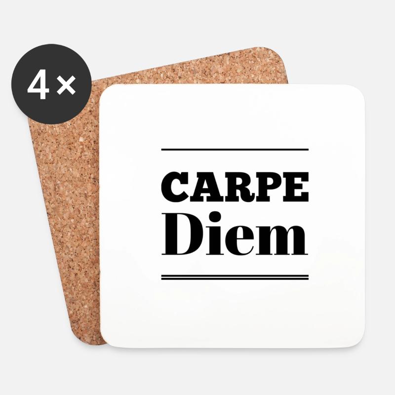 Carpe Diem - Untersetzer (4er-Set) - Weiß