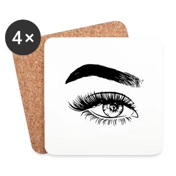 Auge links Geschenk Geschenkidee - Untersetzer (4er-Set) - Weiß - Vorne