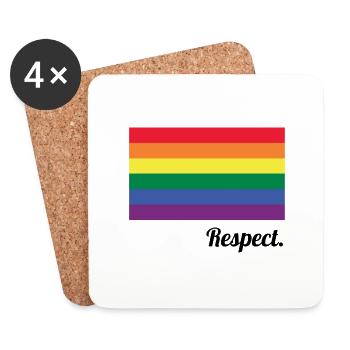 Respect LGBT gay lesbienne - Dessous de verre (lot de 4) - blanc - Devant