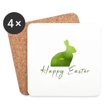 Happy Easter rabbit - Coasters (set of 4) - white - Front