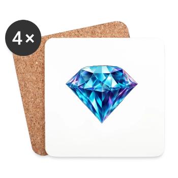 Diamant - Untersetzer (4er-Set) - Weiß - Vorne