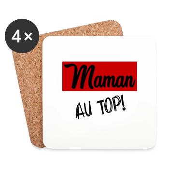 MOTHER'S DAY. HAPPY MOTHER'S DAY. MOM - Coasters (set of 4) - white - Front