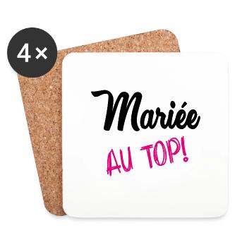 MARIAGE - Dessous de verre (lot de 4) - blanc - Devant