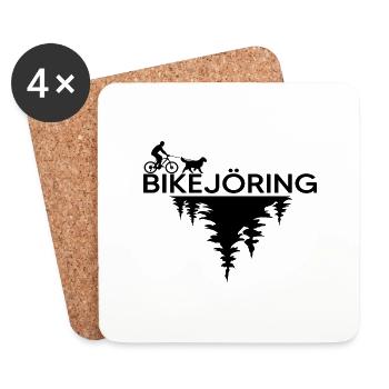 bikejoring chien sport cyclisme avec chien - Dessous de verre (lot de 4) - blanc - Devant
