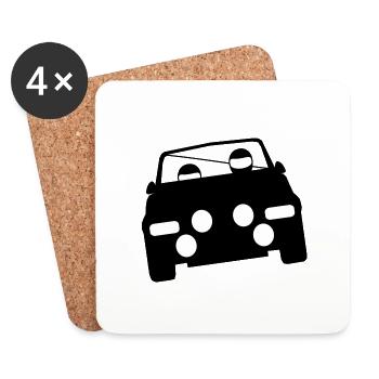 Rallye Piktogramm - Untersetzer (4er-Set) - Weiß - Vorne