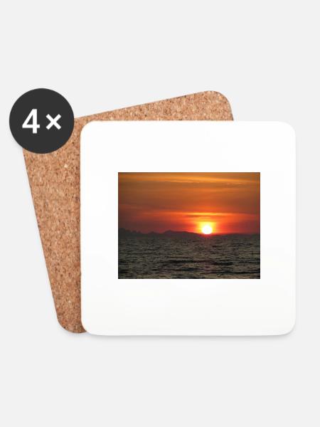 Sunset - Untersetzer (4er-Set) - Weiß