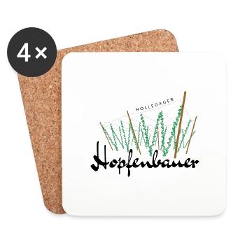 Holledauer Hopfenbauer - Untersetzer (4er-Set) - Weiß - Vorne