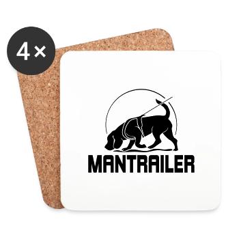 MANTRAILER Chien Sport Recherche Chiens Chiens Chien - Dessous de verre (lot de 4) - blanc - Devant