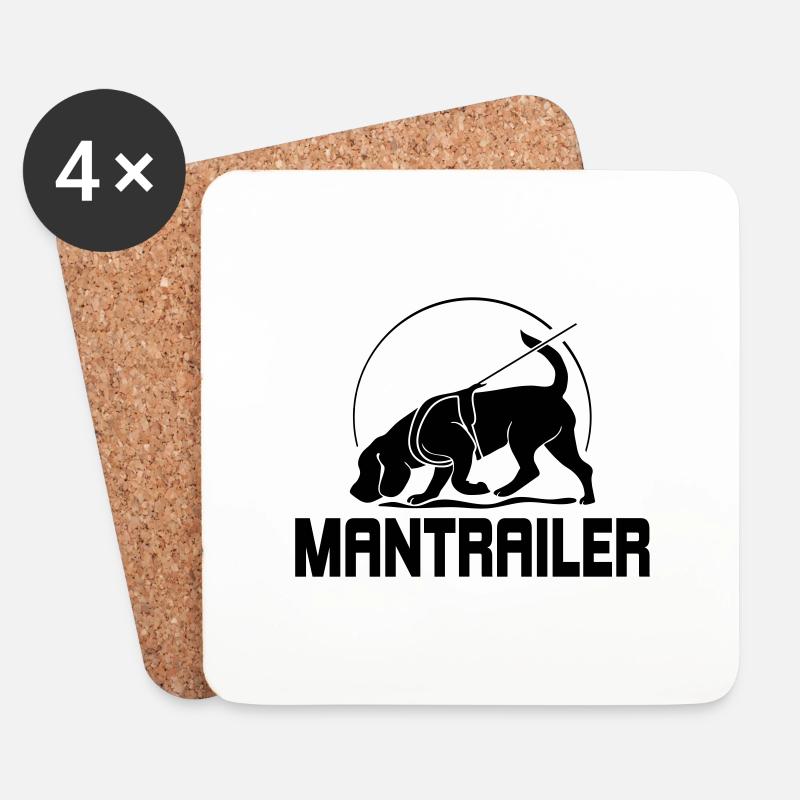 MANTRAILER Hundesport Suchhunde Hunde Hund - Untersetzer (4er-Set) - Weiß