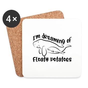 I dream of manatees dugongs - Coasters (set of 4) - white - Front