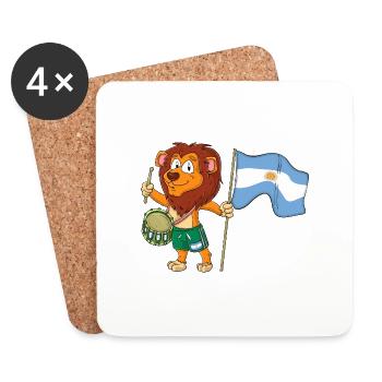 Lion avec le drapeau argentin - Dessous de verre (lot de 4) - blanc - Devant