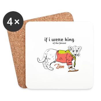 I Like Lions Art Work Design - Untersetzer (4er-Set) - Weiß - Vorne