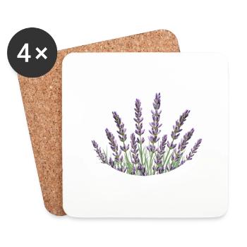 Pailles de lavande Lavande - Dessous de verre (lot de 4) - blanc - Devant
