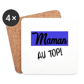 MAMAN. FÊTE DES MÈRES - Dessous de verre (lot de 4) - blanc - Devant