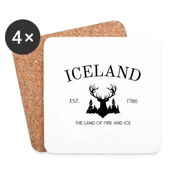 Reykjavik - Iceland - Nordatlantik - Geschenk - Untersetzer (4er-Set) - Weiß - Vorne