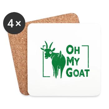 Goat - Buck - Goat - Farm - Zoo - Holiday - Coasters (set of 4) - white - Front