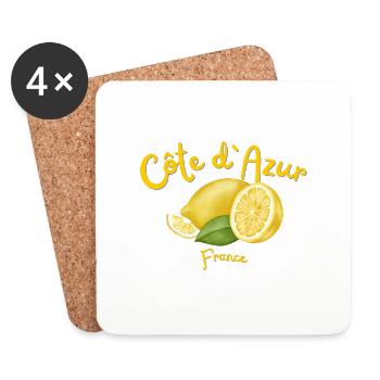 Côte d’Azur - Saint Tropez - Vacances - France - Dessous de verre (lot de 4) - blanc - Devant