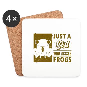 Frog - Amphibian Animal - Coasters (set of 4) - white - Front