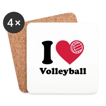 I love Volleyball Volley ball Volleyball - Coasters (set of 4) - white - Front
