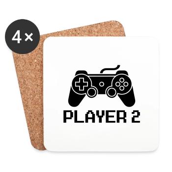Game player 2 - Coasters (set of 4) - white - Front