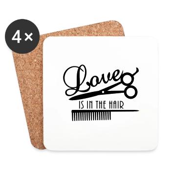 love is in the hair (d, 1c) - Coasters (set of 4) - white - Front