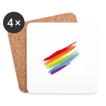 LGBT Pride Liebe bunt Geschenk Regenbogen Love - Untersetzer (4er-Set) - Weiß - Vorne
