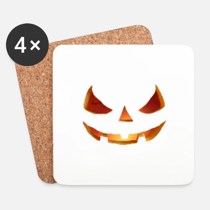 JackOLantern - Untersetzer (4er-Set) - Weiß