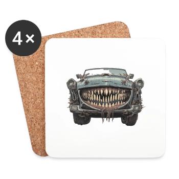 the car of hell - Coasters (set of 4) - white - Front