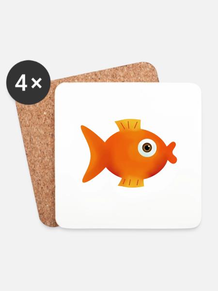 angeln, Angler, Fisch - Untersetzer (4er-Set) - Weiß