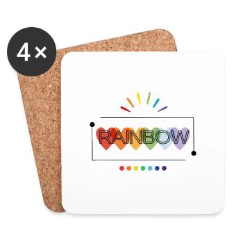 Arc-en-ciel si beau - Dessous de verre (lot de 4) - blanc - Devant