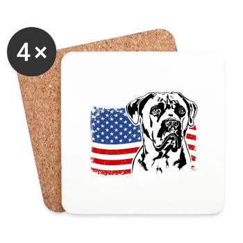 Cane Corso Italiano America Flag Dogs Wilsigns - Coasters (set of 4) - white - Front