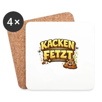 Kacken  - Untersetzer (4er-Set) - Weiß - Vorne
