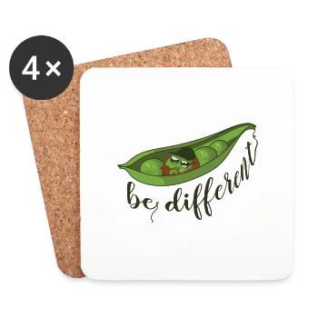 Erbse Hipster different 2 - Untersetzer (4er-Set) - Weiß - Vorne