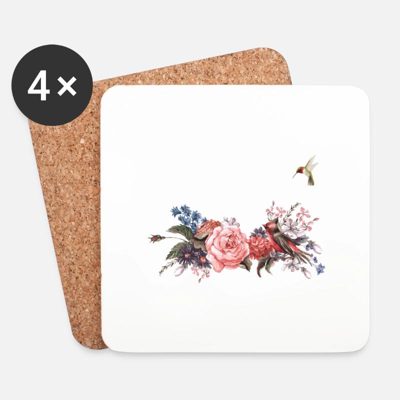 flower - Untersetzer (4er-Set) - Weiß