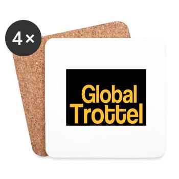 Global Trottel Flache Erde Erde Flacherdler Shirt - Untersetzer (4er-Set) - Weiß - Vorne