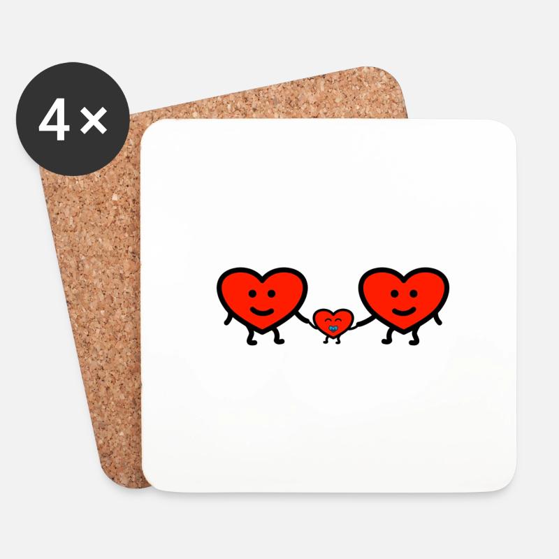 Liebe Ehe Familie Kind Sohn Tochter Schnuller - Untersetzer (4er-Set) - Weiß