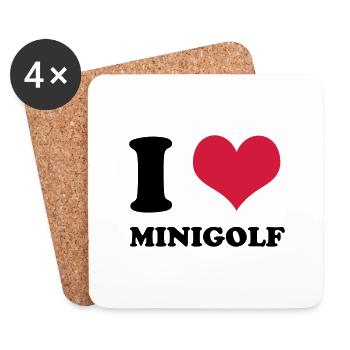 I Love Minigolf - Untersetzer (4er-Set) - Weiß - Vorne