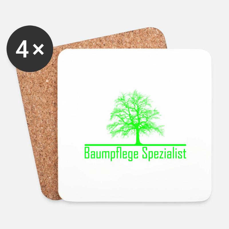 Baumpflege - Untersetzer (4er-Set) - Weiß